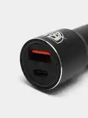 Автомобильное зарядное устройство, Type-C/USB, 3А, 12В, быстрая зарядка QC3.0, металл