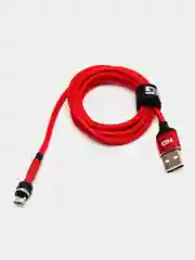 Кабель зарядки магнитный поворотный, c 3 насадками iPhone / Micro USB / Type-C, 1 м, 2.4А