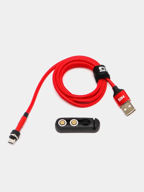 Кабель зарядки магнитный поворотный, c 3 насадками iPhone / Micro USB / Type-C, 1 м, 2.4А
