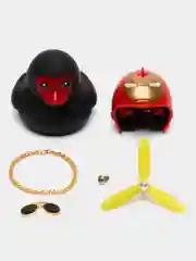 Коралловый игрушка утка в шлеме и очках с пропеллером, в машину