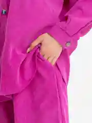 Фуксия вельветовый костюм женский, большой размер