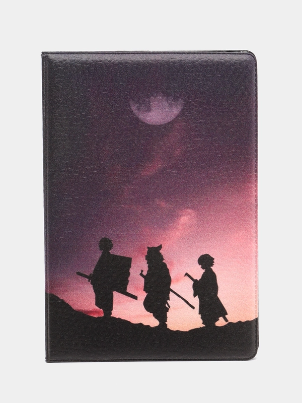Обложка чехол на паспорт аниме Клинок рассекающий демонов (Demon Slayer: Kimetsu no Yaiba)