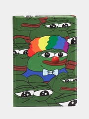 Обложка чехол на паспорт Лягушка Пепе мем (Pepe Frog)