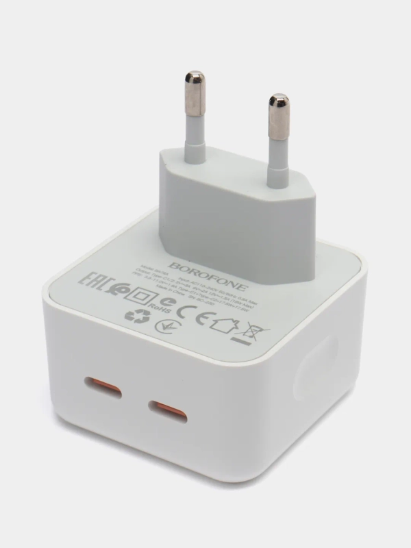 Сетевое зарядное устройство Borofone BA76A, 35W, 2 выхода Type-C + кабель, быстрая зарядка