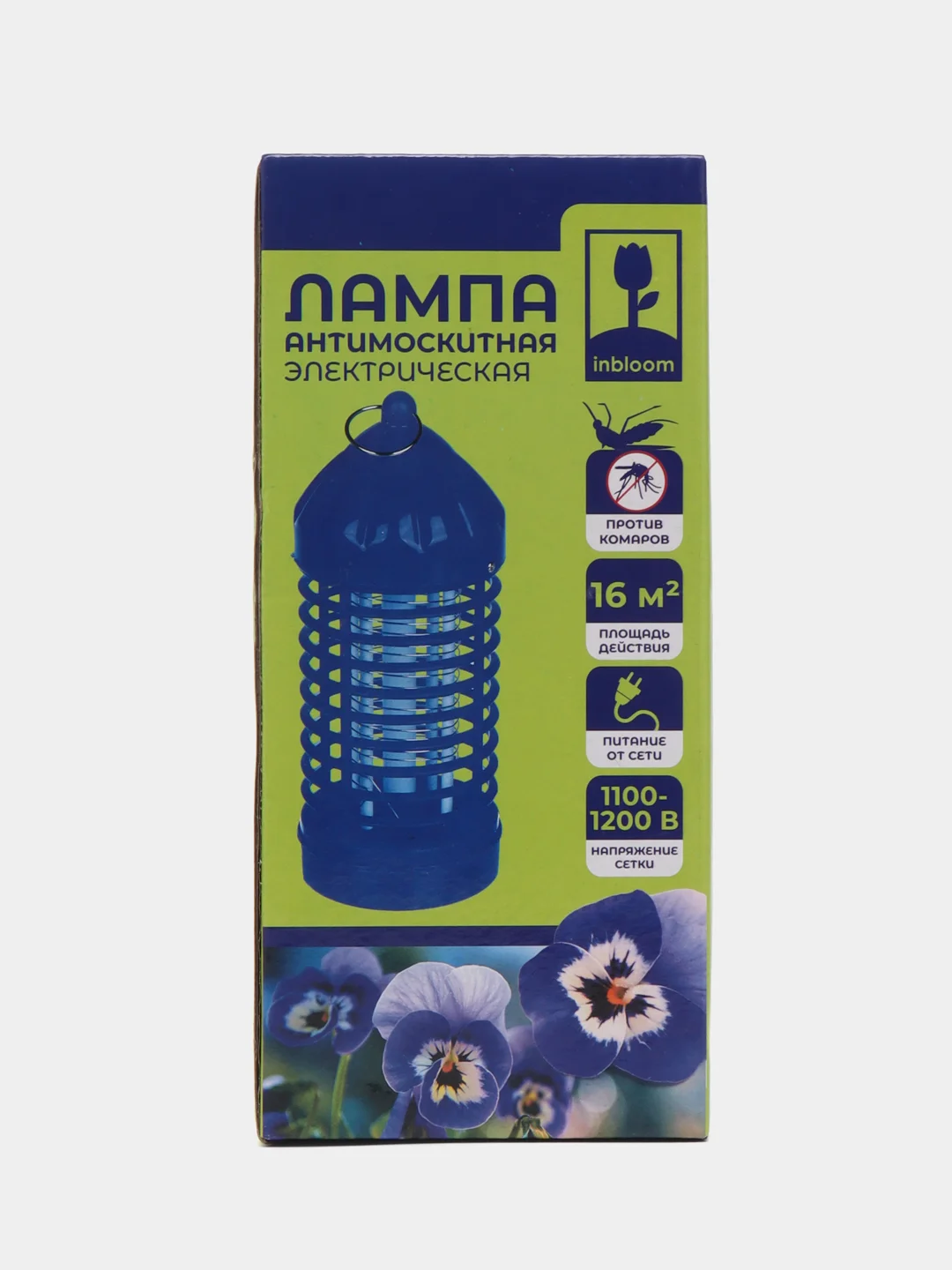 Голубой лампа антимоскитная электрическая INBLOOM, 220В, 21 х 9 см, длина шнура 80 см
