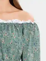 Зеленый летнее мини платье с открытыми плечами