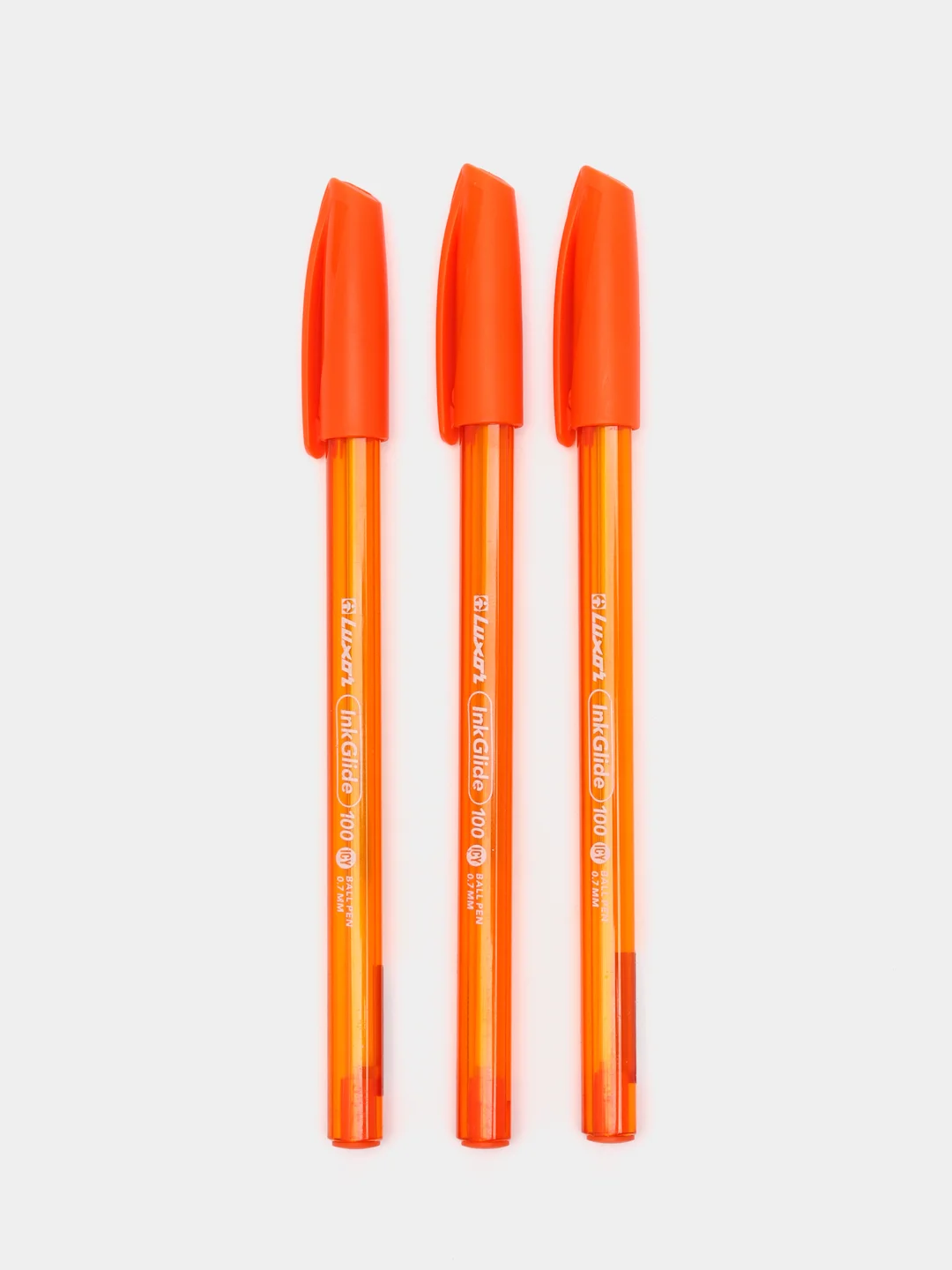 Лайм масляная ручка синяя шариковая Luxor InkGlide 100 Icy  0,7 мм трехгранная