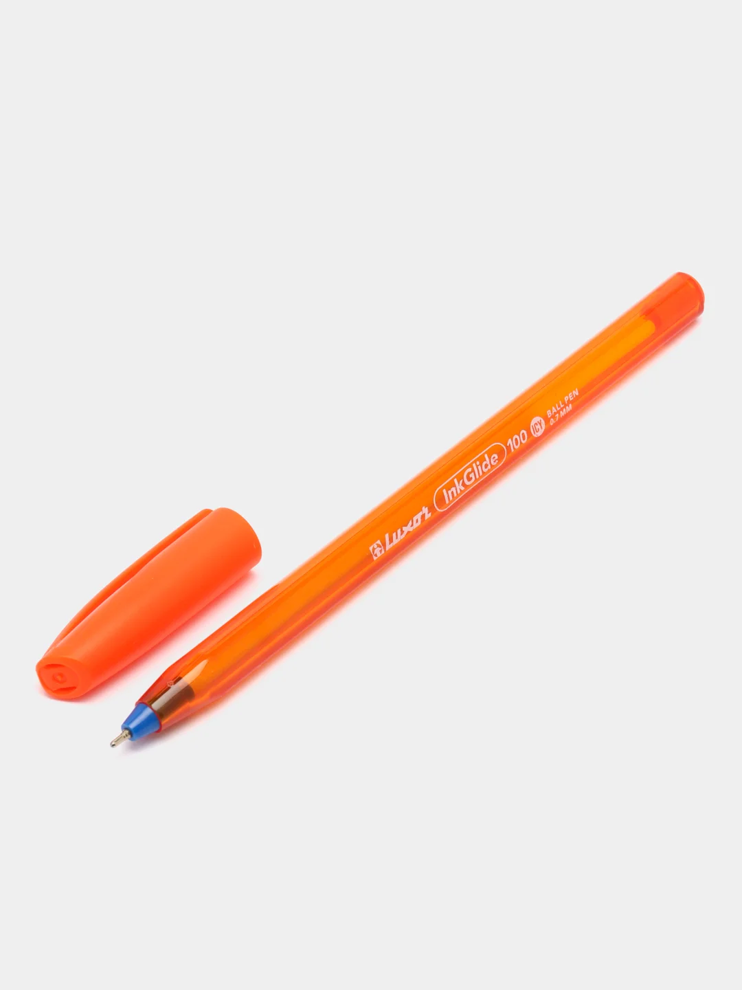 Лайм масляная ручка синяя шариковая Luxor InkGlide 100 Icy  0,7 мм трехгранная