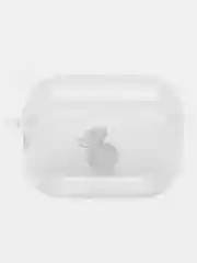 Белый чехол для Apple AirPods Pro 2 силиконовый прозрачный с принтом Nike, Nasa (Найк, Наса))