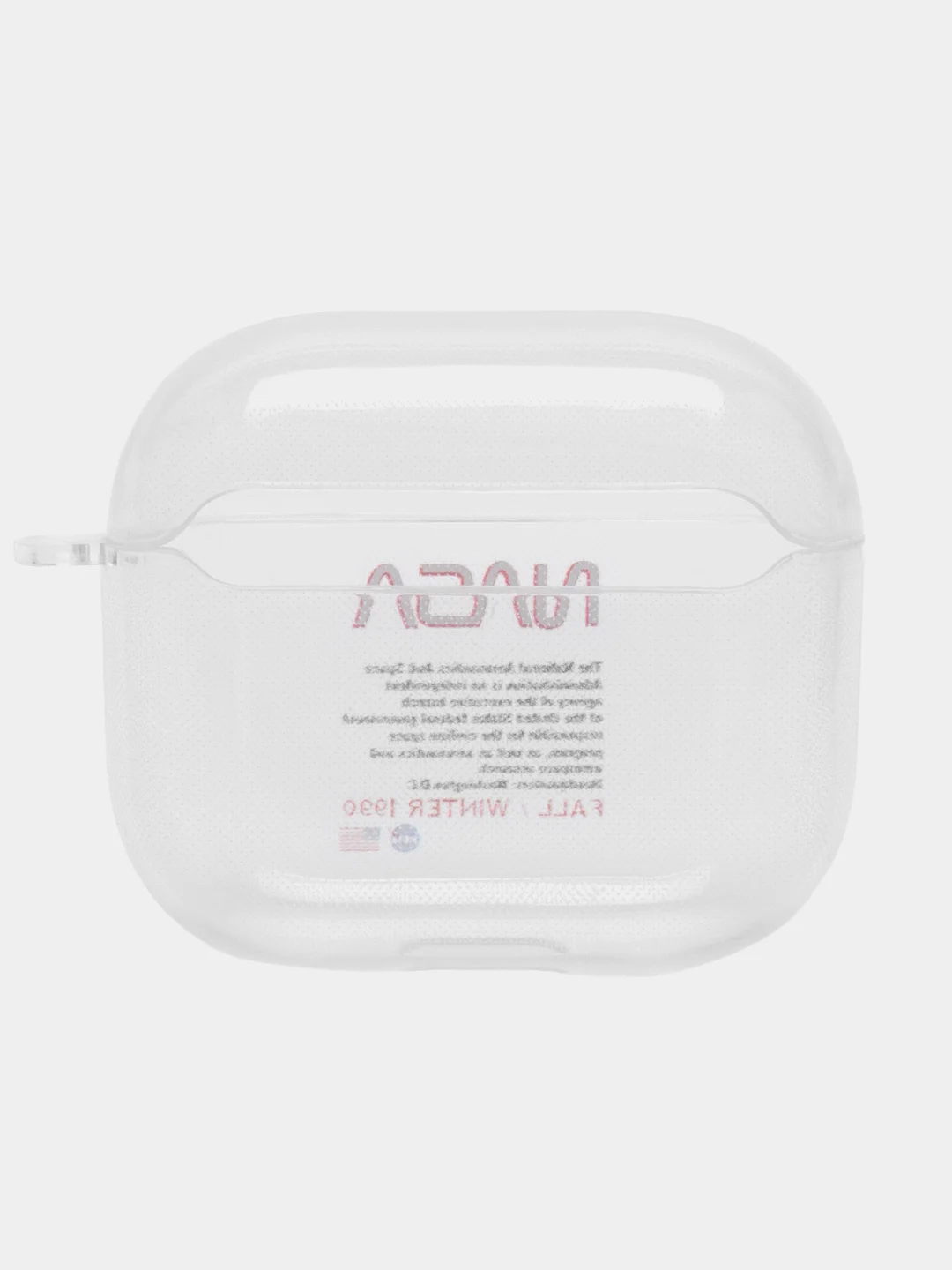 Алый чехол для наушников Apple AirPods 3 силиконовый прозрачный принт Nike / Найк