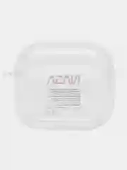 Алый чехол для наушников Apple AirPods 3 силиконовый прозрачный принт Nike / Найк