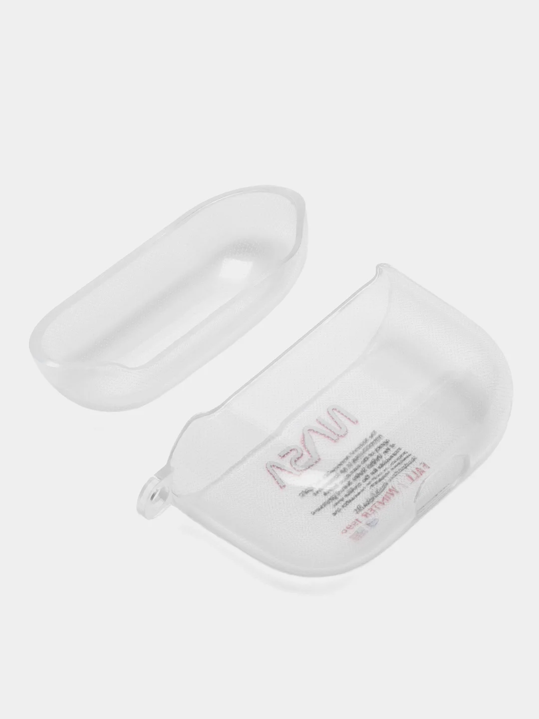 Алый чехол для наушников Apple AirPods 3 силиконовый прозрачный принт Nike / Найк