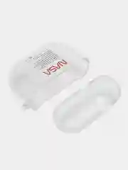 Алый чехол для наушников Apple AirPods 3 силиконовый прозрачный принт Nike / Найк