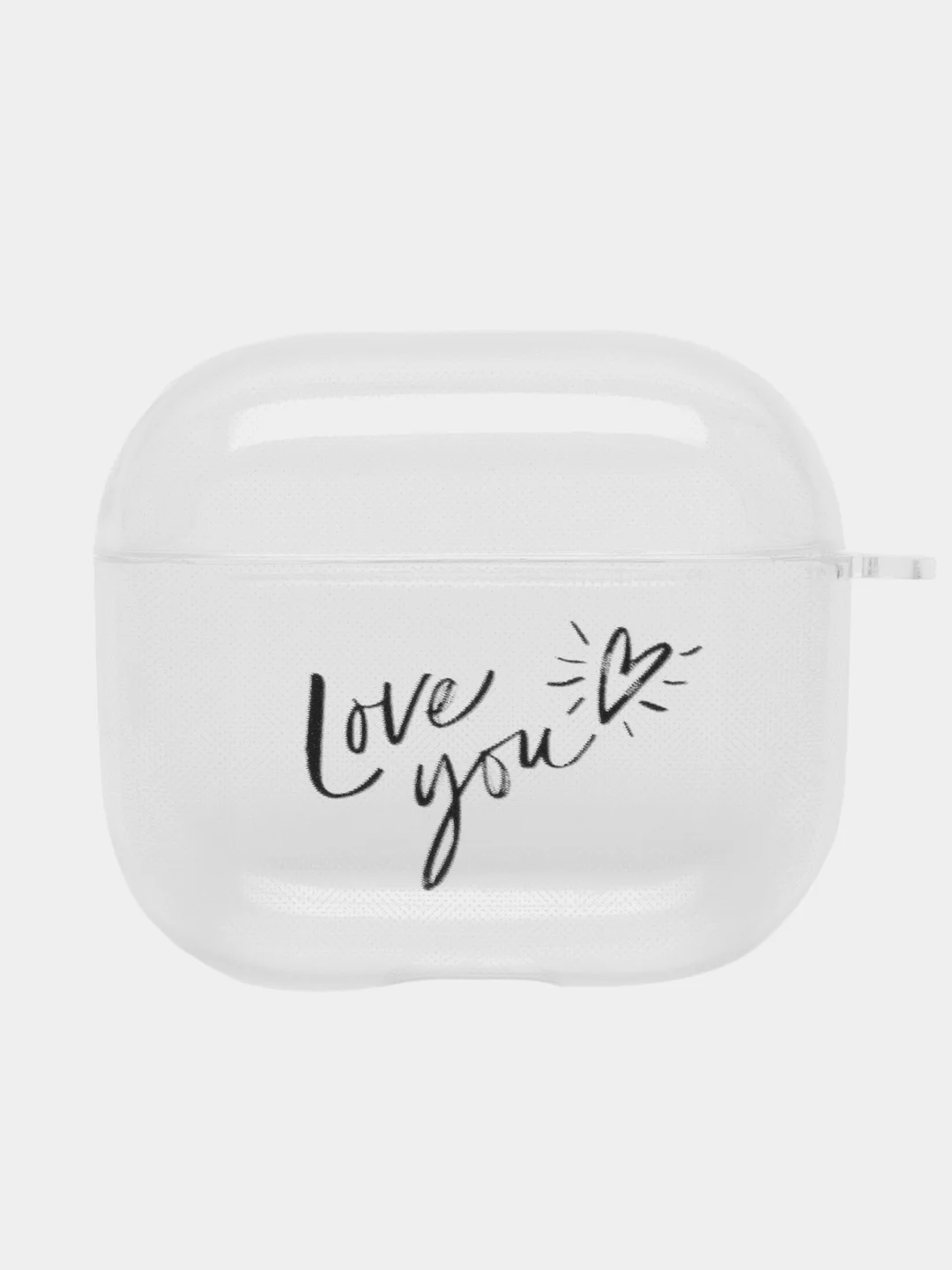 Серебряный чехол для наушников Apple AirPods 3 силиконовый прозрачный принт Nike / Найк