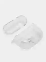 Серебряный чехол для наушников Apple AirPods 3 силиконовый прозрачный принт Nike / Найк