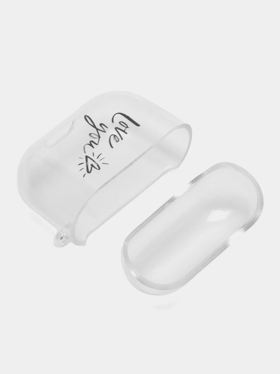 Серебряный чехол для наушников Apple AirPods 3 силиконовый прозрачный принт Nike / Найк