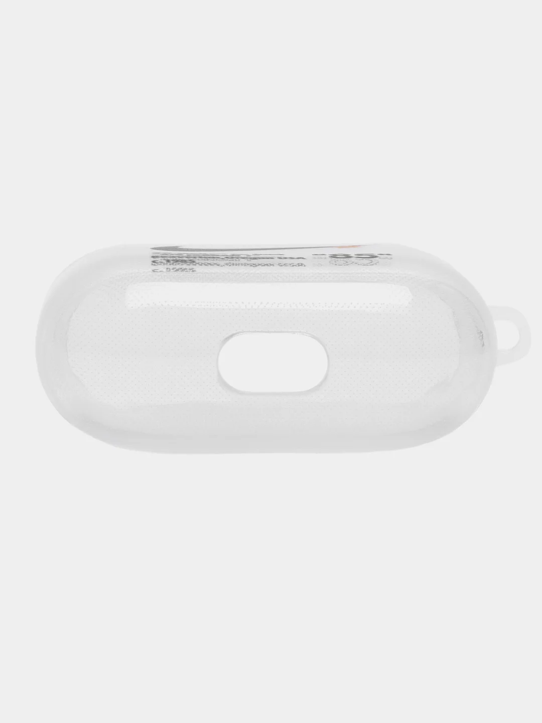 Серый меланж чехол для наушников Apple AirPods 3 силиконовый прозрачный принт Nike / Найк
