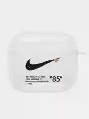Серый меланж чехол для наушников Apple AirPods 3 силиконовый прозрачный принт Nike / Найк
