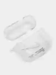 Серый меланж чехол для наушников Apple AirPods 3 силиконовый прозрачный принт Nike / Найк
