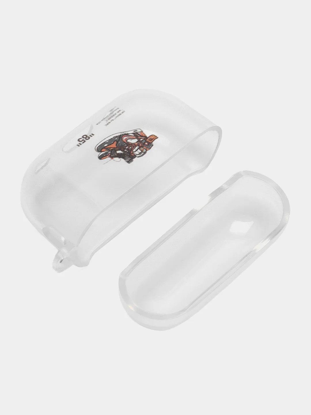 Алый чехол для Apple AirPods Pro 2 силиконовый прозрачный с принтом Nike, Nasa (Найк, Наса))