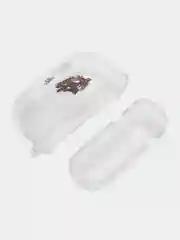 Алый чехол для Apple AirPods Pro 2 силиконовый прозрачный с принтом Nike, Nasa (Найк, Наса))