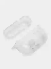Алый чехол для Apple AirPods Pro 2 силиконовый прозрачный с принтом Nike, Nasa (Найк, Наса))