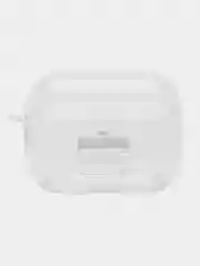 Фиолетовый чехол для Apple AirPods Pro 2 силиконовый прозрачный с принтом Nike, Nasa (Найк, Наса))