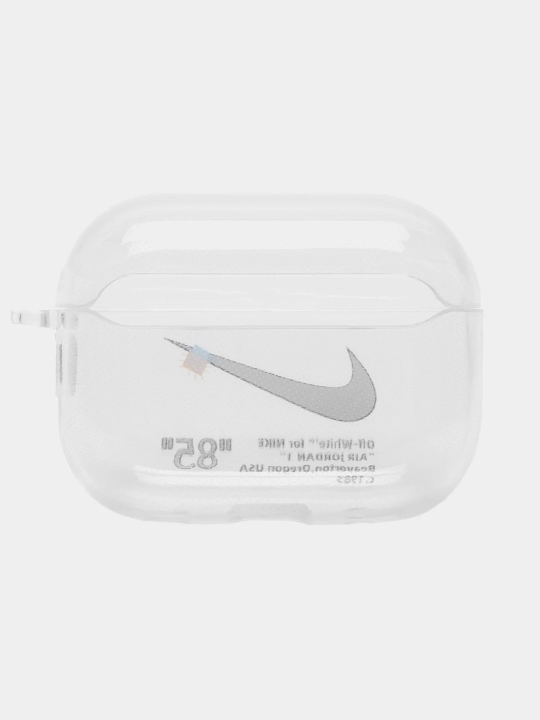 Красный чехол для Apple AirPods Pro 2 силиконовый прозрачный с принтом Nike, Nasa (Найк, Наса))