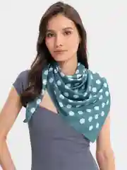 Зеленый женский платок из шелка, в горошек, разные цвета