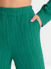 Зеленый костюм женский, брючный, оверсайз