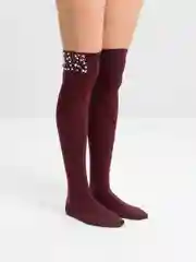 Бордовый женские гольфы, высокие