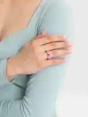 Розовый кольцо Мишка