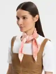 Коралловый платок женский с принтом 70 х 70