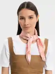 Коралловый платок женский с принтом 70 х 70