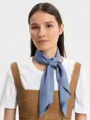 Синий меланж платок однотонный 70 х 70