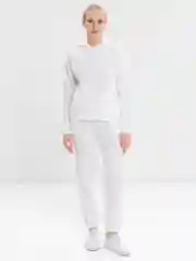 Белый костюм женский: худи и штаны