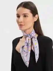 Лавандовый платок женский с принтом 70 х 70