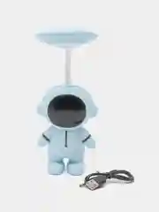Голубой настольный LED-светильник с карандашницей, с точилкой