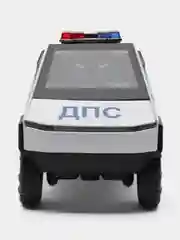 Белый машина тесла большая, свет, звук, кибертрак полиция с квадроциклом, 23 см, все двери открываются