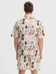 Мятный мужской летний пляжный костюм, двойка, рубашка, шорты