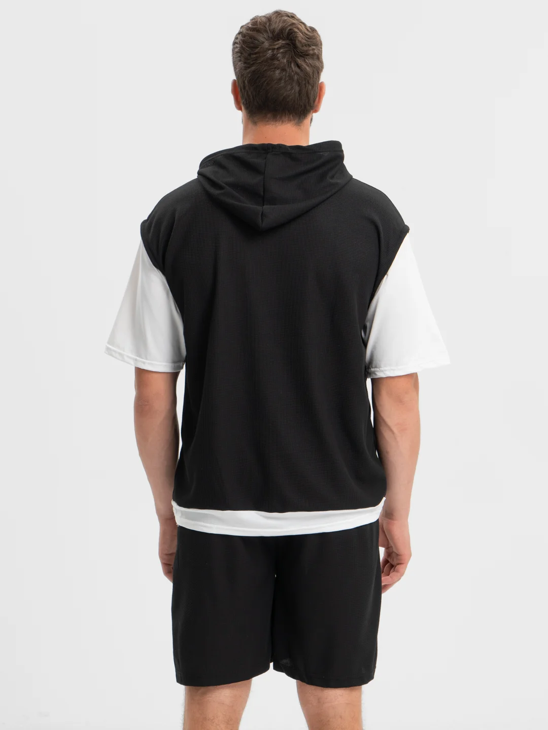Серый костюм: шорты, футболка, oversize