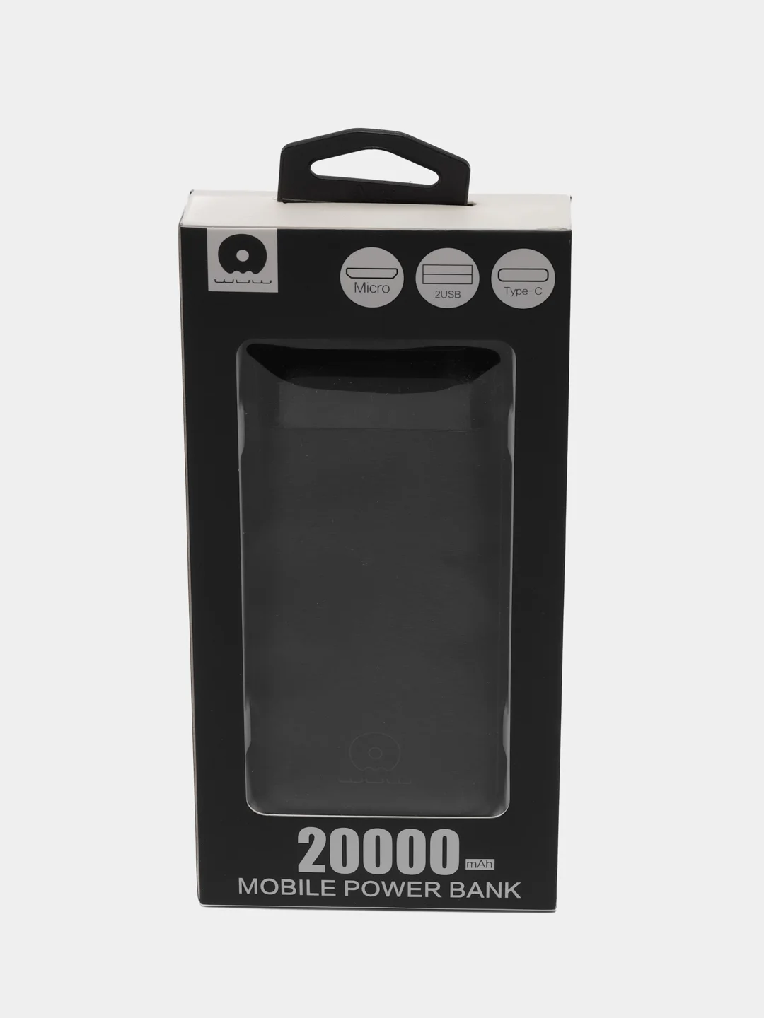 Черный внешний аккумулятор PowerBank, 20000 mАh