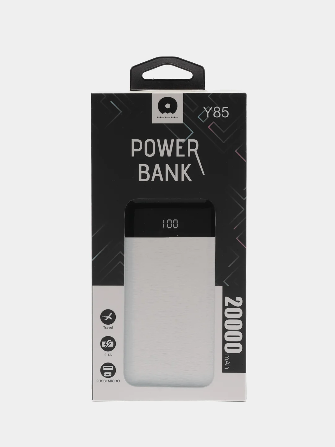 Черный внешний аккумулятор PowerBank, 20000 mАh