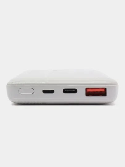 Белый power Bank с быстрой зарядкой Type-C, Micro, USB (Павер Банк), 20000 mAh