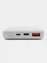 Белый power Bank с быстрой зарядкой Type-C, Micro, USB (Павер Банк), 20000 mAh