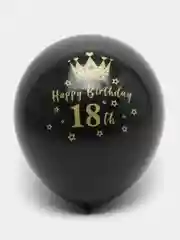 Черный латексные воздушные шары, с надписью Happy Birthday, разный возраст