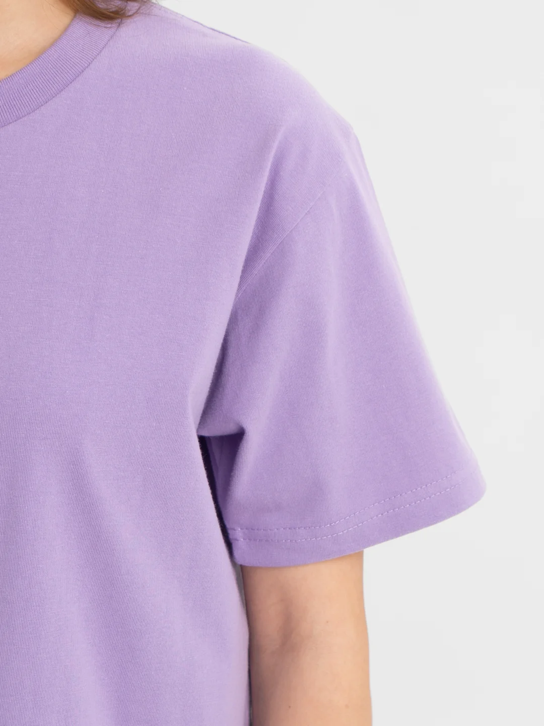 Фиолетовый футболка женская, мужская базовая, больших размеров, oversize, хлопковая