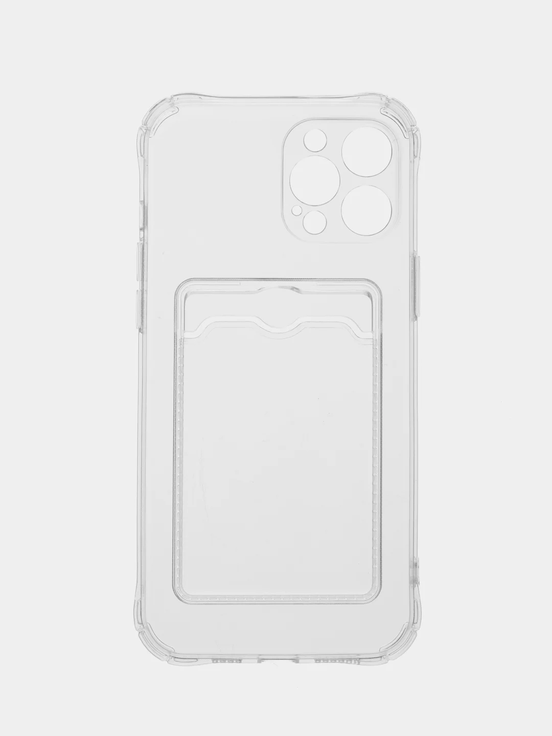 Прозрачный чехол для iPhone 7/8 Plus/XR/11/12/13/Pro/Pro Max, силиконовый, с карманом для карт