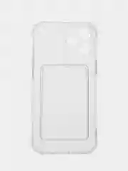 Прозрачный чехол для iPhone 7/8 Plus/XR/11/12/13/Pro/Pro Max, силиконовый, с карманом для карт