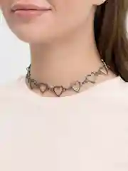 Черный чокер на шею, с сердечками